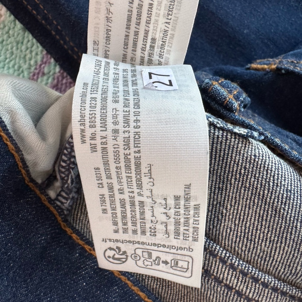 Abercrombie Dark Blue Denim Jeans the Slim Straight Ultra Hi Rise - Picture 8 of 11
